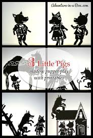 Three Little Pigs Shadow Puppetry With Printables In The Playroom Ombre Chinoise Theatre D Ombre Ombre