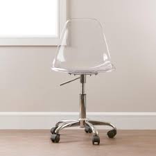 South Shore Annexe Clear Office Chair With Wheels 100075 The Home Depot Clear Office Chair Acrylic Chair Clear Desk Chair