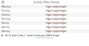 Now you can shop for it and enjoy a good deal on aliexpress! Lovely Pets House Abningstider No 15 Jalan Cindai 1 Taman Cindai Jaya 08000 Sungai Petani Kedah Kontakter