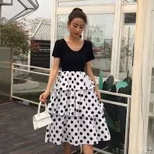 Black Shirt Match With White Polka Dot Skirt Video Polka Dot Skirt Skirts Black Shirt