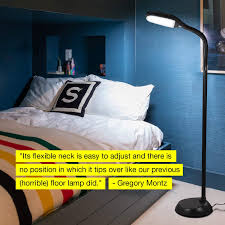 Brightech Litespan Led Bright Reading And Craft Floor Lamp Modern Standing Pole Light Dimmable Adjustable Gooseneck Task Lighti In 2020 Floor Lamp Bedroom Black Lamp