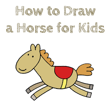 Pretty cartoon horse or pony drawing for beginners.★easy, simple follow along draw. How To Draw A Horse For Kids How To Draw Easy