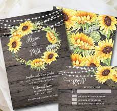 Rustic Wedding Invitation Template Sunflower Invitation Etsy Sunflower Invitations Sunflower Wedding Invitations Wedding Invitation Templates Rustic