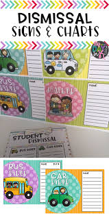 Dismissal Chart And Signs Kindergarten Classroom Teaching