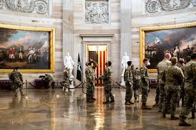 National guard troops sleep on the floor of the capitol visitor center on wednesday, jan. 30mronyulxam M