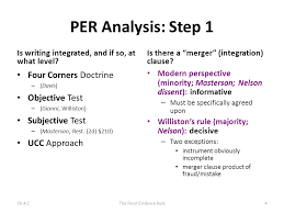 Parol Evidence Rule In Retrospect A Per Issue Is Raised When