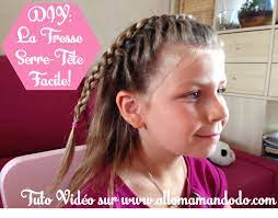 Idées de tresses pour les petites filles. Coiffure Fille La Tresse Serre Tete Facile Diy Video Allo Maman Dodo
