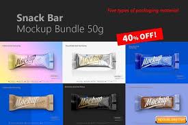 Download Snack Bar Mockup Bundle 50g Free Graphic Templates Fonts Logos Icons Psd Ai