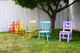 Ian Needs A Little Kid Chair Going To Search Goodwill And Do This And I Think I Might Do It Also For Our D Rainbow Chairs Outdoor Spray Paint Rainbow Fashion