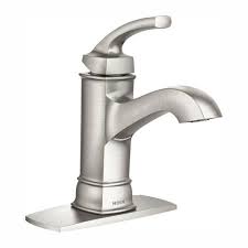 Set the tone of your bathroom with a new bathroom faucet from the home depot. Moen Hensley Single Hole Single Handle Bathroom Faucet In Spot Resist Brushed Nickel Ws84414msrn The Home Depot Bathroom Faucets High Arc Bathroom Faucet Bathroom Sink Faucets