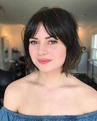 Curtain Bangs Style Shorthairwithbangs Short Hair With Bangs Thick Hair Styles Short Hair Styles