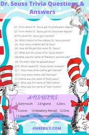 Also, see if you ca. Dr Seuss Trivia Questions Answers In 2021 Trivia Questions And Answers Trivia Questions Trivia