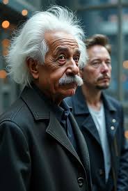 Create a vedio of albert Einstein teaching physics to the elon musk