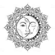 Sun Eclipse Concept Vector Illlustration Of Astronomy And Astrology Symbol Royalty Free Moon Stock Sun And Moon Drawings Moon Drawing Sun And Moon Mandala