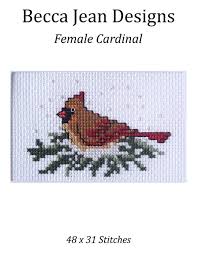 Free Cross Stitch Pattern Cardinal Bird Pdf Instant Download Mini Cross Stitch Pattern Female Cardinal Etsy Cross Stitch Embroidery Mini Cross Stitch Cross Stitch Animals