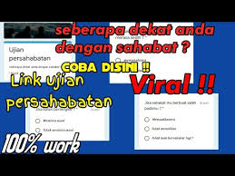 1 link ujian kepekaan docs. Ujian Persahabatan Link Ujian Persahabatan 100 Work Viral Youtube