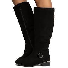 Jambu Mid Calf Boots Black Suede