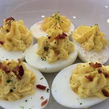 Bacon Cheddar Deviled Eggs Recipe Deviled Eggs Food To Make Condiment Recipes
