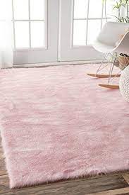 Amazon Com Faux Sheepskin Cloud Solid Soft And Plush Pink Shag Area Rugs 3 Feet By 5 Feet 3 X 5 Pink Rug Pink Area Rug Shag Area Rug