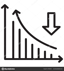 Bar Chart Arrow Symbolising Financial Loss Business Stock
