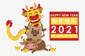Pozdravitelnaya Otkrytka S Novym Godom Kitajskogo Znak Zodiaka Byk Milaya Korova I Tanec Zolotogo Drakona In 2020 Chinese New Year Greeting New Year Greeting Cards Happy Chinese New Year