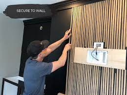 Project details and free plan here: Diy Vertical Wood Slat Wall 7 Easy Steps To Finish
