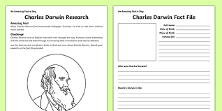 Try these fun learning activities and games for kindergartners. Charles Darwin Ks2 Research Worksheet Teacher Made