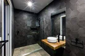 This design implements only partially. Top 60 Best Black Bathroom Ideas Dark Interior Designs