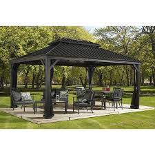 12 X 16 Hardtop Gazebo Metal Aluminum Roof Netting Kit Outdoor Garden For Patio Set Ebay Sale Patio Gazebo Hardtop Gazebo Pergola Patio