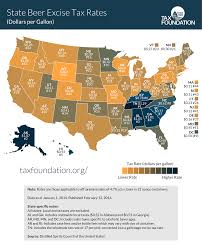 Map Beer Excise Tax Rates By State 2014 Tax Foundation