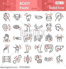 The main systems of the human body are: Body Pain Line Icon Vector Photo Free Trial Bigstock