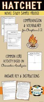 This Is A 7 Page Free Sample From My Common Core Aligned Book Study For Hatchet By Gary Paulsen It Inclu Hatchet Novel Study Novel Study Units Novel Studies