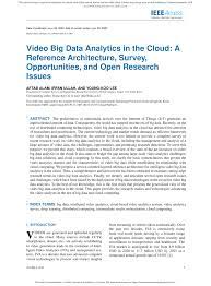 Check spelling or type a new query. Pdf Video Big Data Analytics In The Cloud A Reference Architecture Survey Opportunities And Open Research Issues