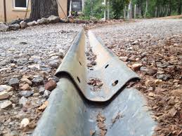 Control Driveway Wash With Easily Installed Cheap Waterbreaks Guardrail Corral Driveway Drain Fence Post Yard Drainage