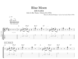 By the most likes by the most well noted by the most commented by new releases by the most downloaded. Blue Moon Julie London Guitar Bass Tabs Sheet Music Chords Score Play Like The Greats Com