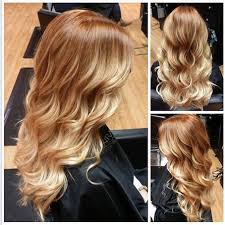 Copper To Strawberry Blonde Bayalage Ombre With Beach Waves Long Blonde Hair Strawberry Blonde Hair Strawberry Blonde Hair Color