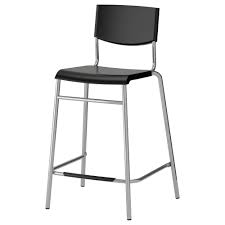 Stig Bar Stool With Backrest Black Silver Color 24 3 4 Ikea Ikea Bar Ikea Barstools Bar Stools