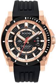 Alternatively, opt for a timeless look with suave strap watches, complete with gold and silver bezels. Amazon Com Bulova Precisionist Men S Watch Stainless Steel With Black Silicone Strap Two Tone Model 98b152 Bulova Clothing Shoes Jewelry