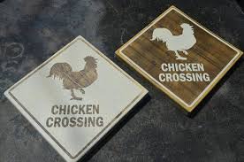 12x12 weather resistant, will not rust or corrode. Chicken Crossing Vintage Wooden Sign Rustic Chicken Sign Etsy Vintage Wooden Signs Chicken Signs Wooden Signs Diy