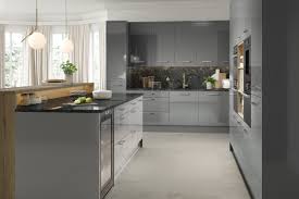 Bella High Gloss Light Grey Contemporary Kitchen Blossom Avenue