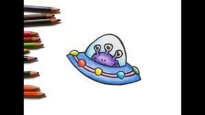 The lights at the bottom of it are colorful, like a toy. How To Draw An Alien In Ufo For Kid Easy Drawing Tutorial Youtube