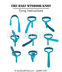 By tying a full windsor knot. The Half Windsor Tie Knot Instructions Isolated On White Background Guide How To Tie A Necktie Flat Illustration In Vector Canstock