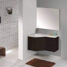 The ordinato is a corner mount vanity that is modern in style but classic in idea. Modern Black Contemporary Corner Bathroom Vanity With Sink Consoles And Mirror Corner Bat Corner Bathroom Vanity Small Bathroom Vanities Corner Sink Bathroom