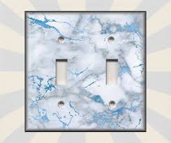 Metal Light Switch Cover Marble Stone Design Blue And White Decor Switch Plates And Outlet Covers Rockers Light Switch Covers Metal Lighting Switch Plates
