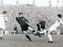 Dates season cup round match result; Real Madrid 3 Ac Milan 2 In May 1958 In Brussels Juan Schiaffino Tries To Shoot For In The European Cup Final