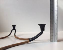 Set of 3 tall long stemmed teal light candle holders wu. Danish Modernist Blackened String Iron Rattan Candle Holder By Laurids Lonborg For Ll 1950s For Sale At Pamono