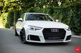 Just The Right Formula Customized White Audi A4 On Vossen Rims Audi A4 Small Luxury Cars Audi