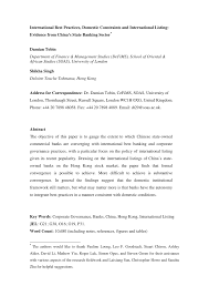 Standard chartered is a leading international banking group. Pdf International Best Practices Domestic Constraints And International Listing Evidence From China S State Banking Sector