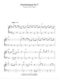 Humoresque Sheet Music Antonin Dvorak Beginner Piano