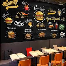 custom mural wallpaper 3d hand painted blackboard western restaurant pizza hamburger fast food shop background wall paper 3d wallpapers aliexpress cafe wall fast food custom murals